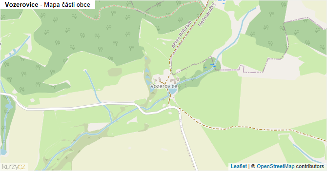 Vozerovice - mapa části obce