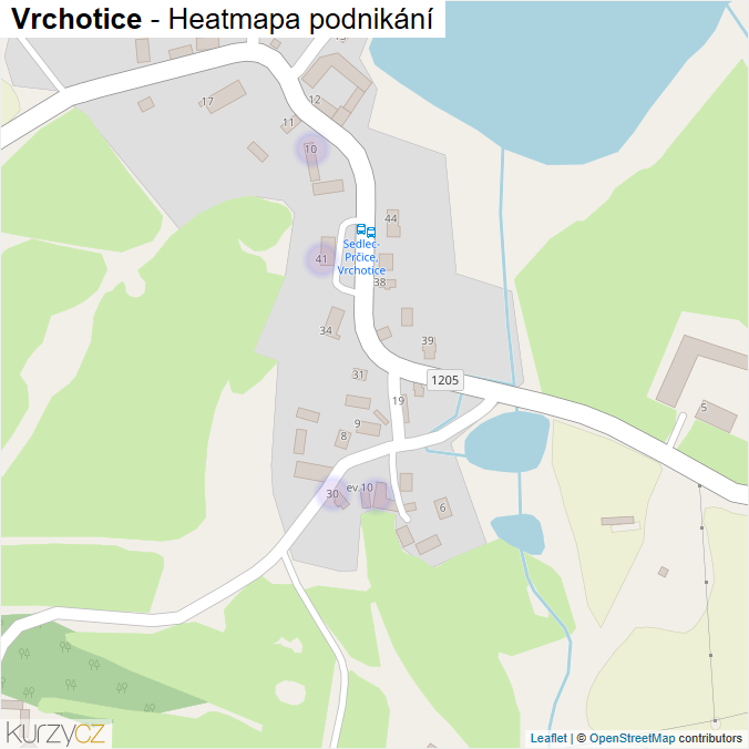 Mapa Vrchotice - Firmy v části obce.