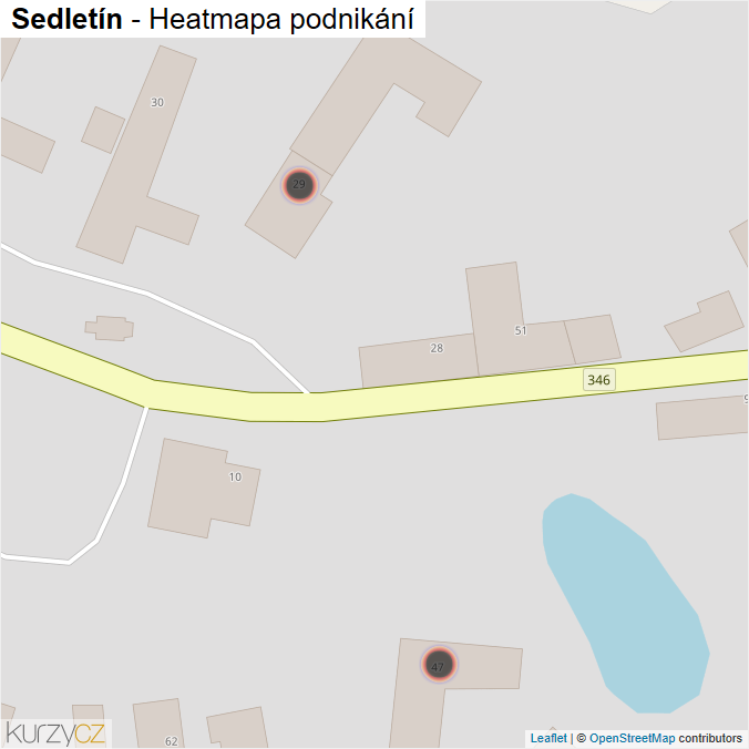 Mapa Sedletín - Firmy v obci.
