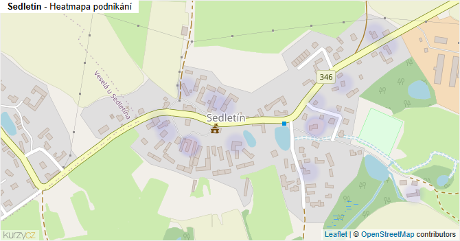 Sedletín - mapa podnikání