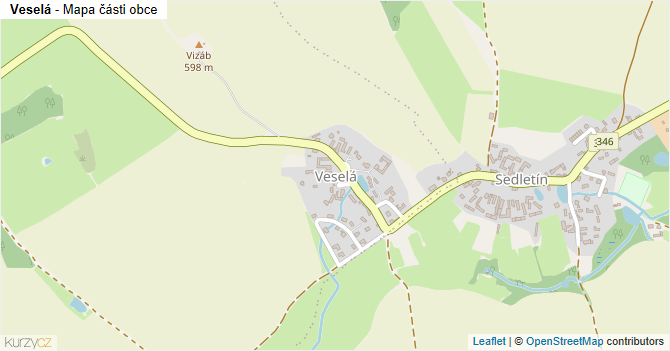 Veselá - mapa části obce