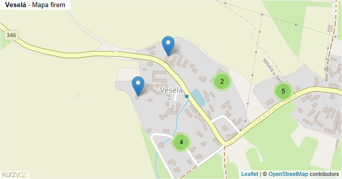 Veselá - mapa firem