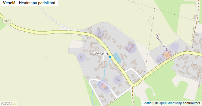 Veselá - mapa podnikání