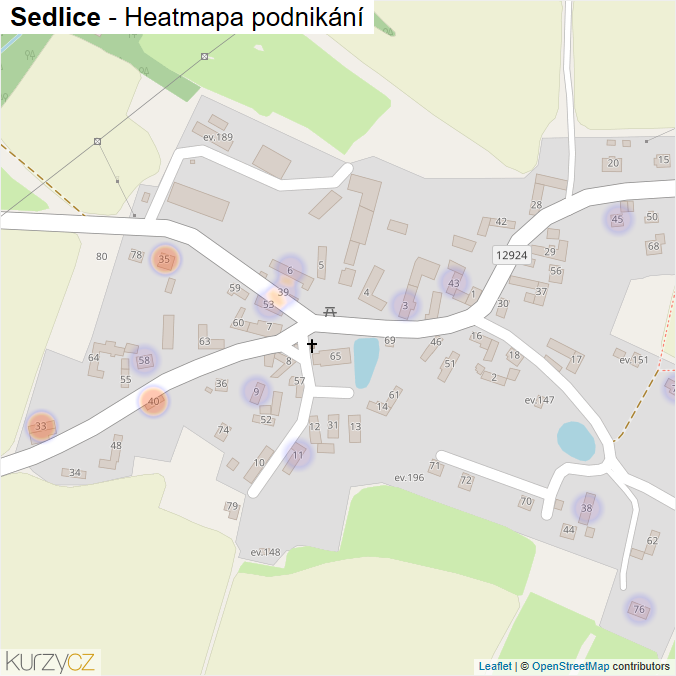 Mapa Sedlice - Firmy v části obce.