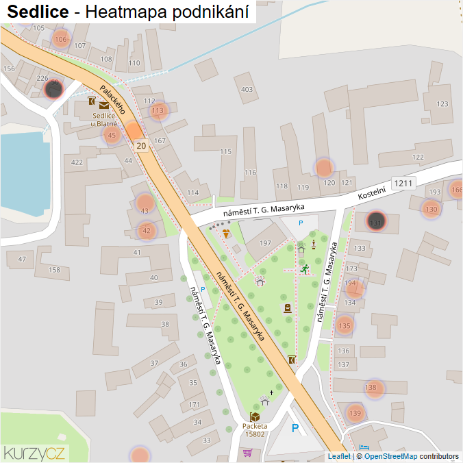 Mapa Sedlice - Firmy v obci.