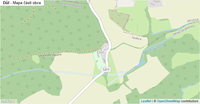 Důl - mapa části obce