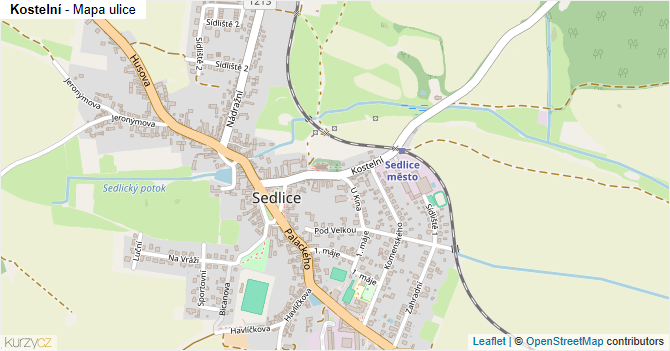 Kostelní - mapa ulice