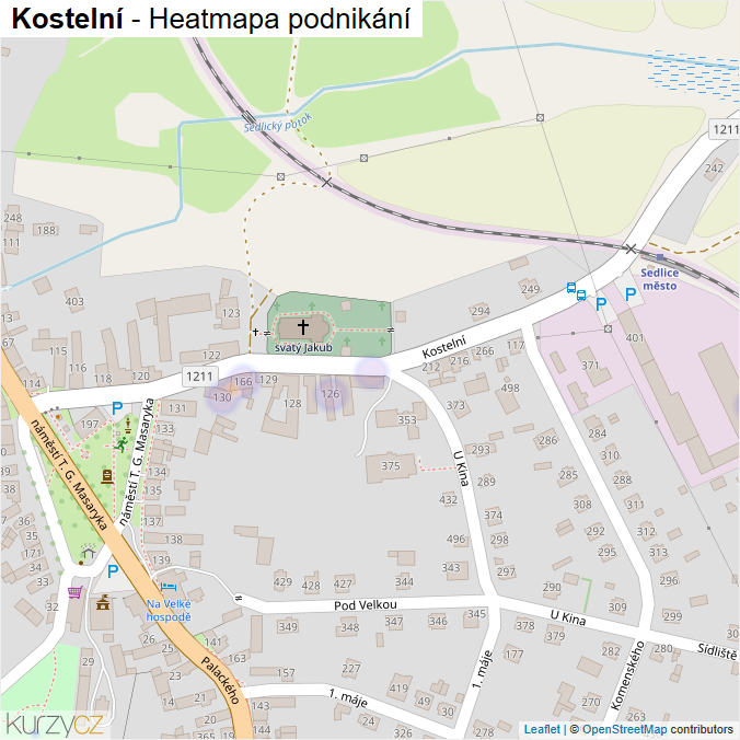 Mapa Kostelní - Firmy v ulici.