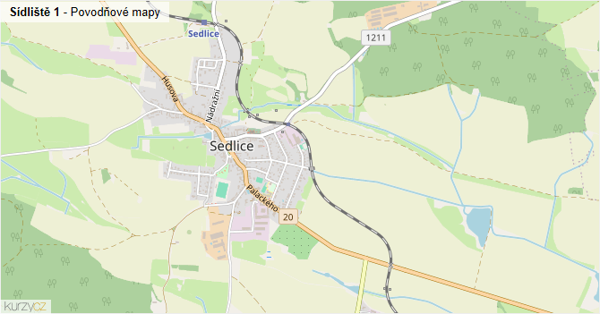 Sídliště 1 - záplavové mapy stoleté vody