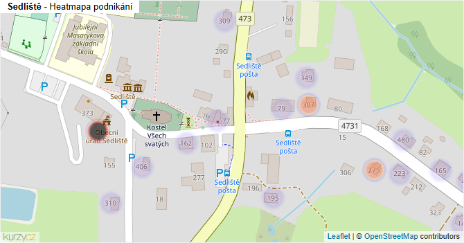 Sedliště - mapa podnikání