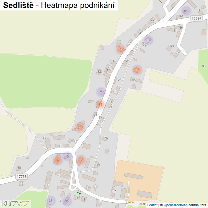 Mapa Sedliště - Firmy v části obce.