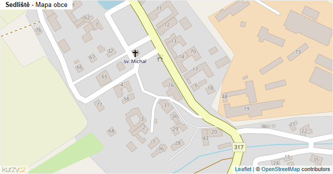 Sedliště - mapa obce