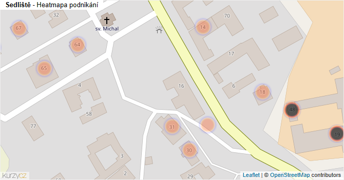 Sedliště - mapa podnikání