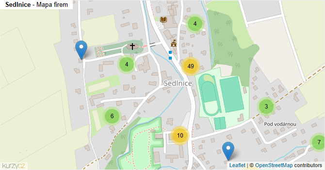 Sedlnice - mapa firem