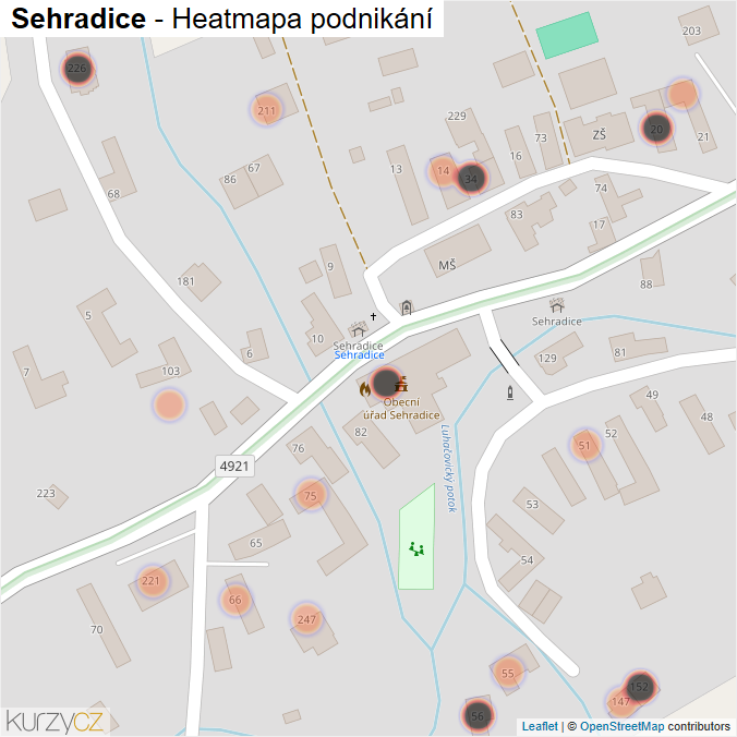 Mapa Sehradice - Firmy v obci.