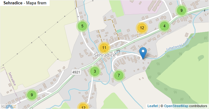 Sehradice - mapa firem