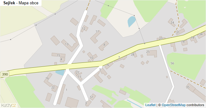 Sejřek - mapa obce