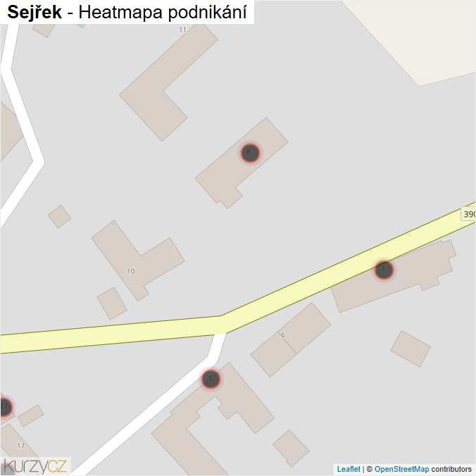 Mapa Sejřek - Firmy v obci.