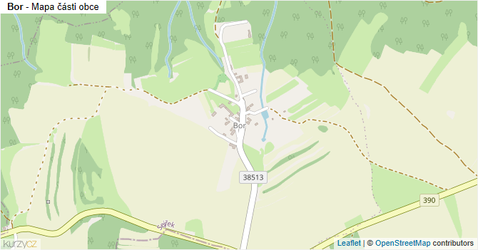 Bor - mapa části obce