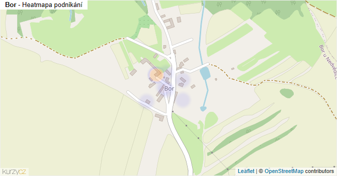 Bor - mapa podnikání