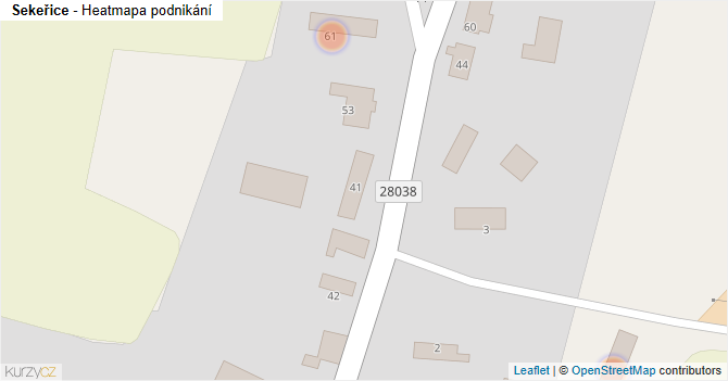 Sekeřice - mapa podnikání