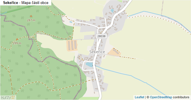 Sekeřice - mapa části obce