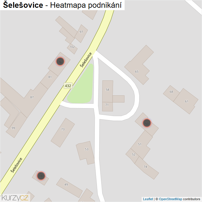 Mapa Šelešovice - Firmy v obci.