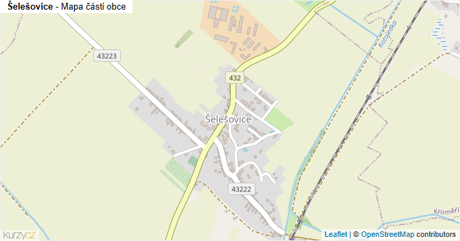 Šelešovice - mapa části obce
