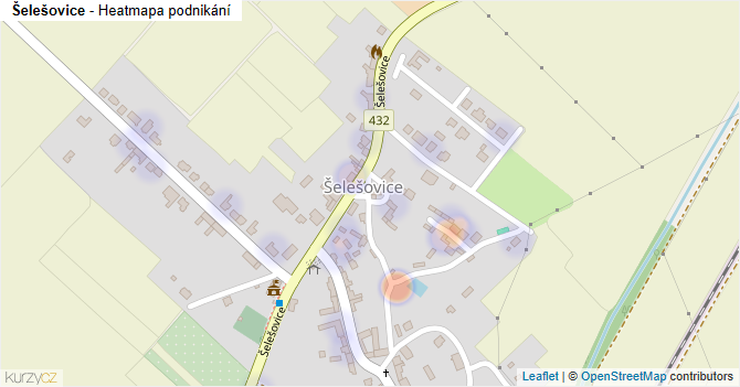 Šelešovice - mapa podnikání