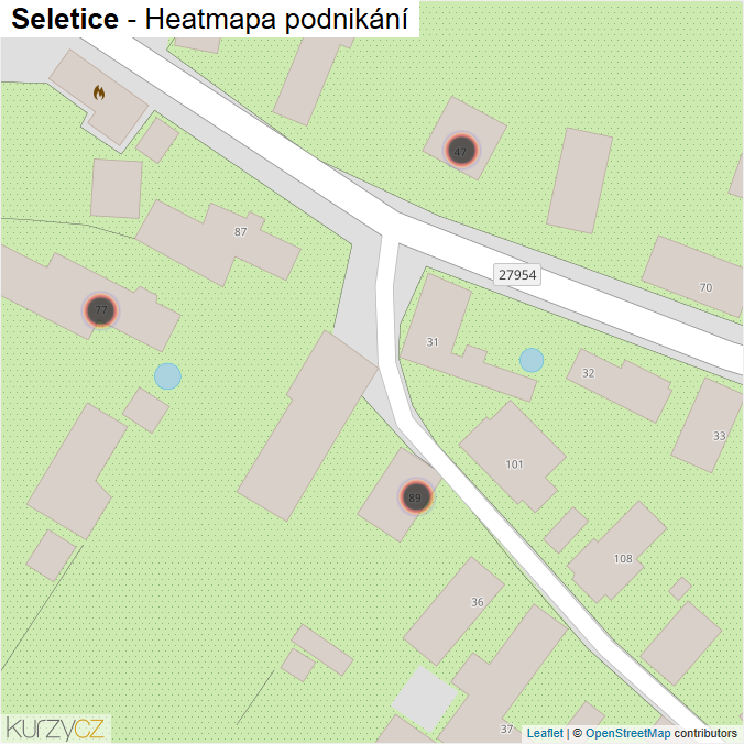 Mapa Seletice - Firmy v obci.