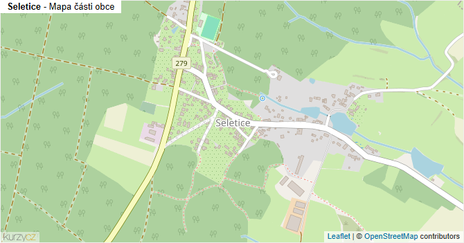 Seletice - mapa části obce