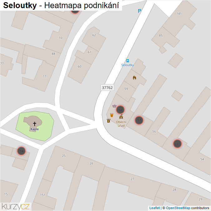 Mapa Seloutky - Firmy v obci.
