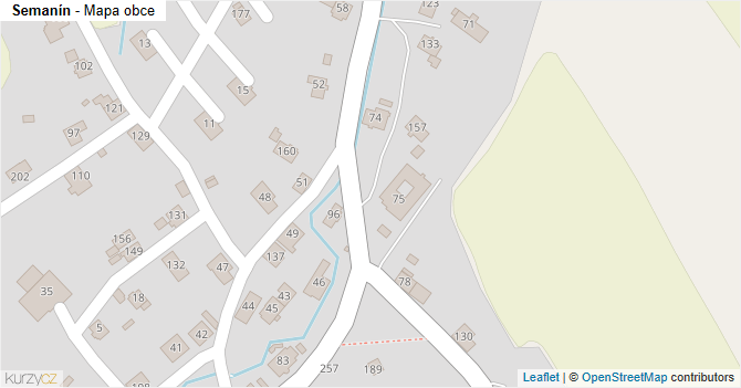 Semanín - mapa obce