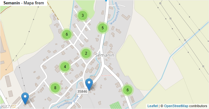 Semanín - mapa firem