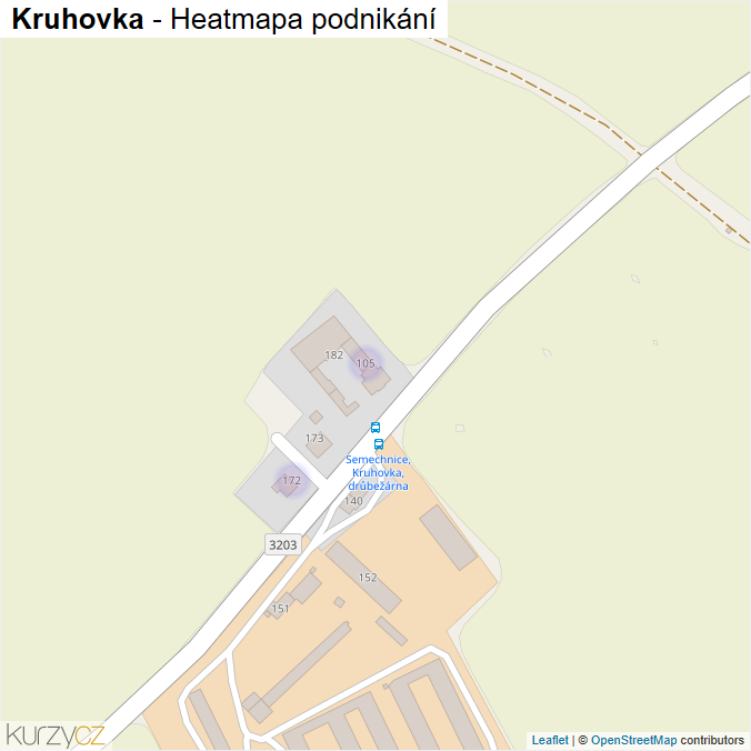 Mapa Kruhovka - Firmy v části obce.