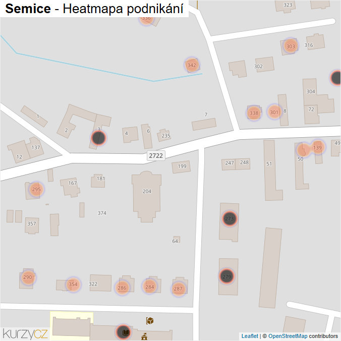 Mapa Semice - Firmy v obci.