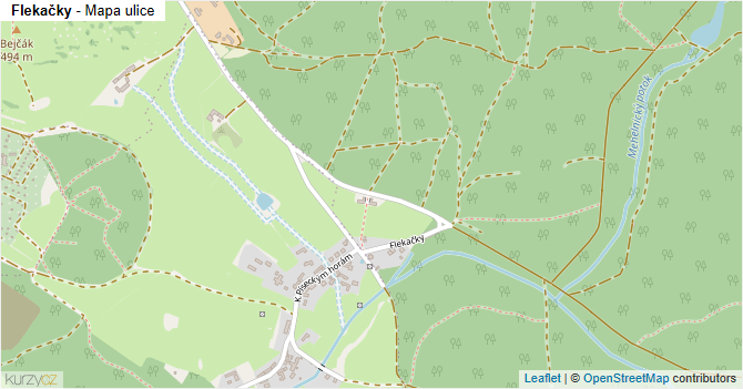 Flekačky - mapa ulice