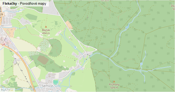 Flekačky - záplavové mapy stoleté vody