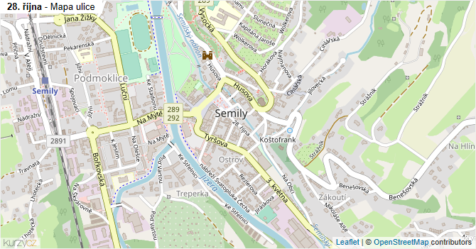 28. října - mapa ulice