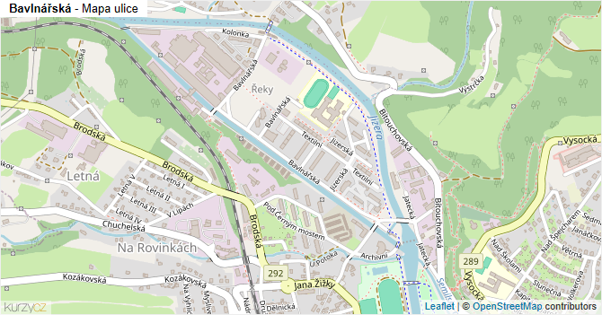 Bavlnářská - mapa ulice