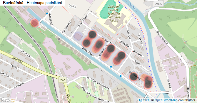 Bavlnářská - mapa podnikání
