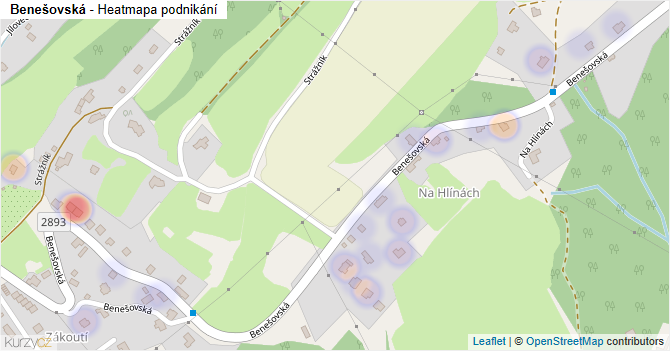 Benešovská - mapa podnikání
