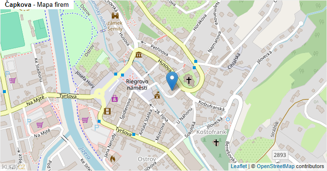 Čapkova - mapa firem