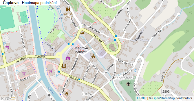 Čapkova - mapa podnikání