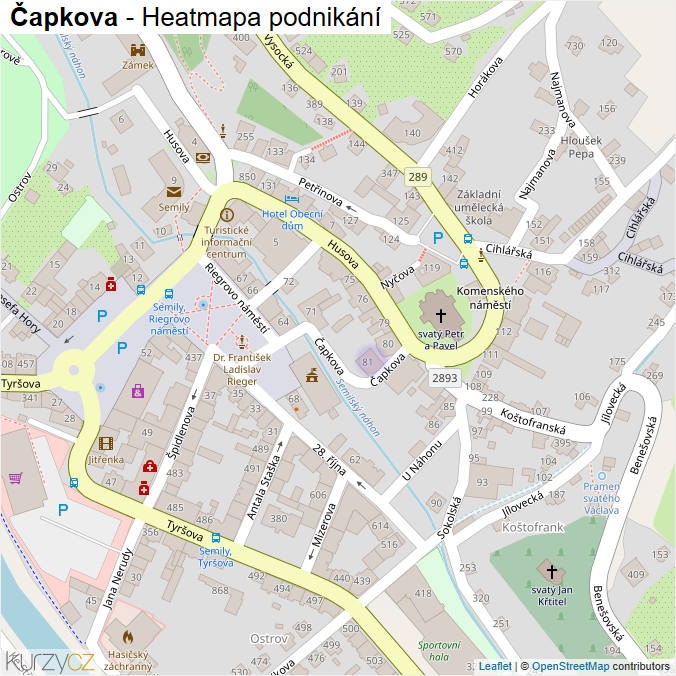 Mapa Čapkova - Firmy v ulici.