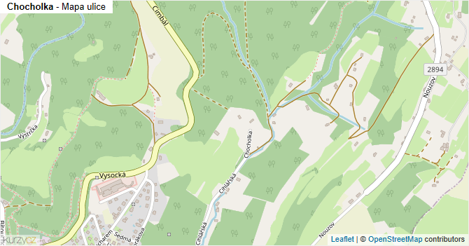 Chocholka - mapa ulice