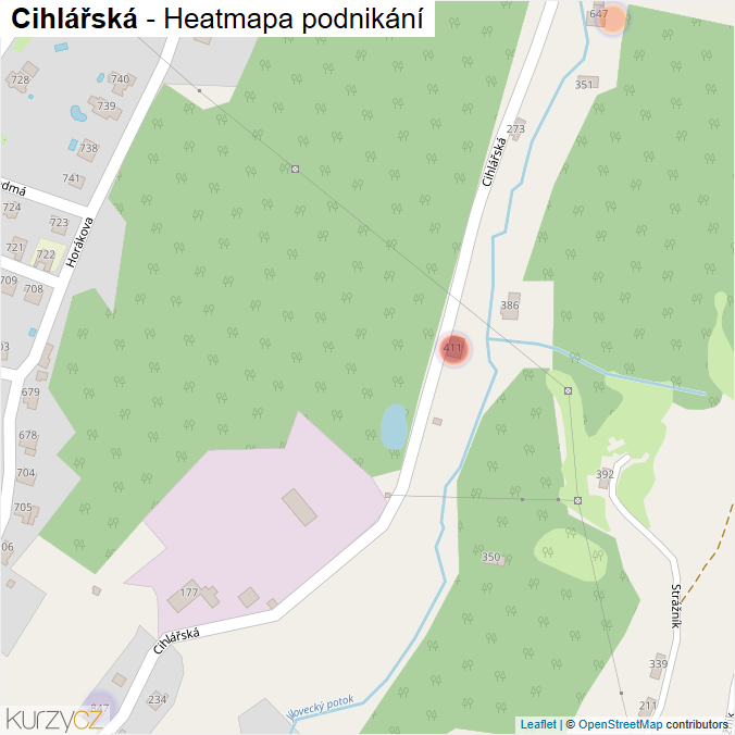 Mapa Cihlářská - Firmy v ulici.