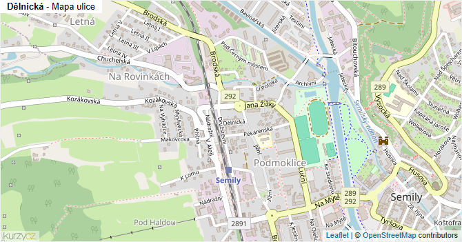 Dělnická - mapa ulice