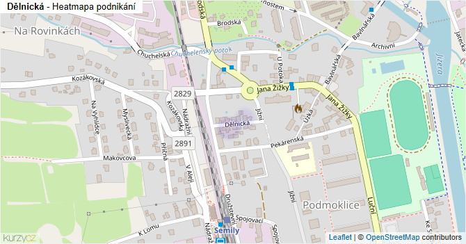 Dělnická - mapa podnikání