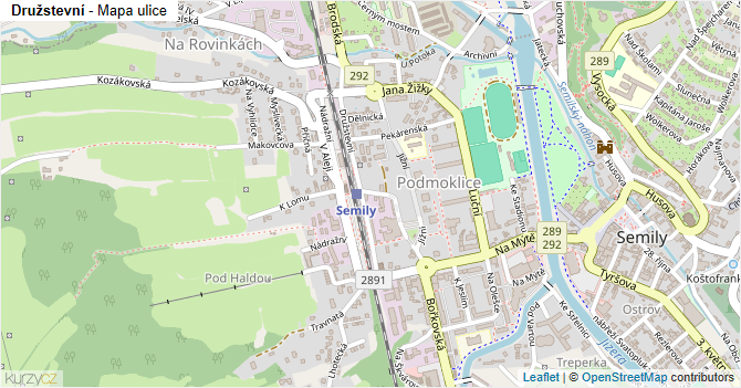 Družstevní - mapa ulice